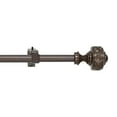 thumbnail image 1 of Decorative Telescopic Metal Curtain Rod, to 86 Inches Contemporary Round PVC Finials, Ultra Durable Brackets 3/4 Inch Diameter Drapery Rod for Window Treatment, Mocha-Lattice, 1 of 5