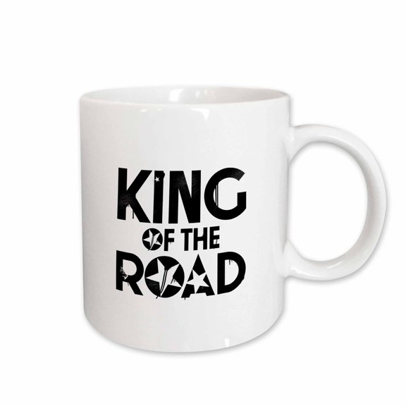 3drose, Decorative Text King of the Road. Impressive Typography Design, 11oz Mug