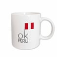 thumbnail image 1 of 3drose, Decorative Text Ok Peru and an Image of the National Flag, 11oz Mug, 1 of 6