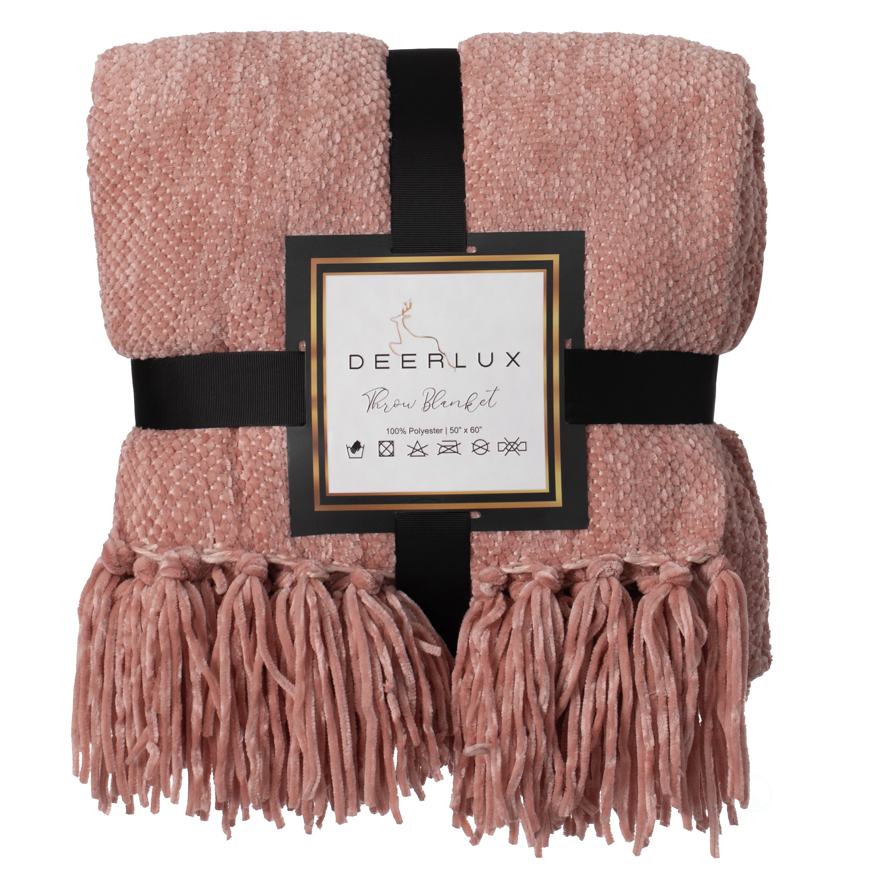Blanket with fringed edges sale