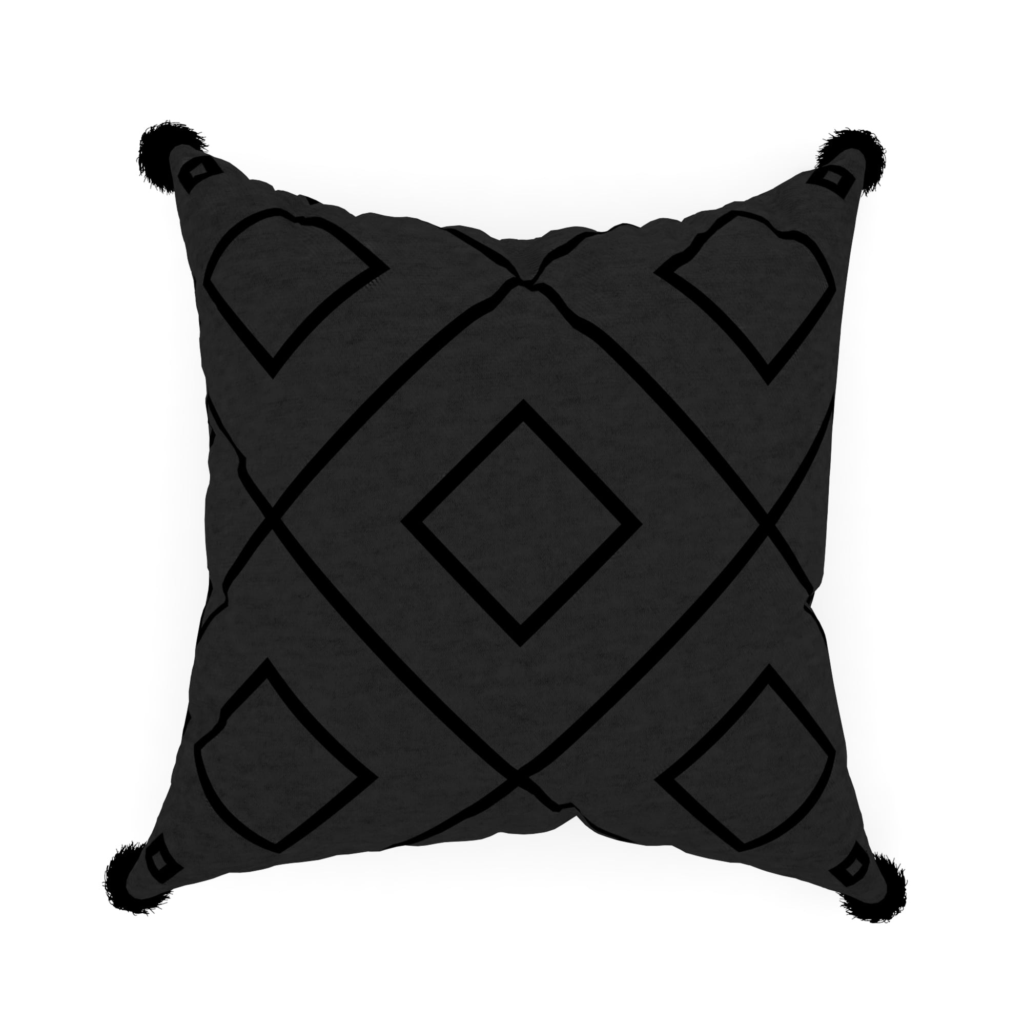 Cream Geometric Diamond 18 in. x 18 in. Square Decorative Throw Pillow