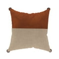 Decorative Throw Pillow Cover, 18” x 18”, Brown and Linen, Textural