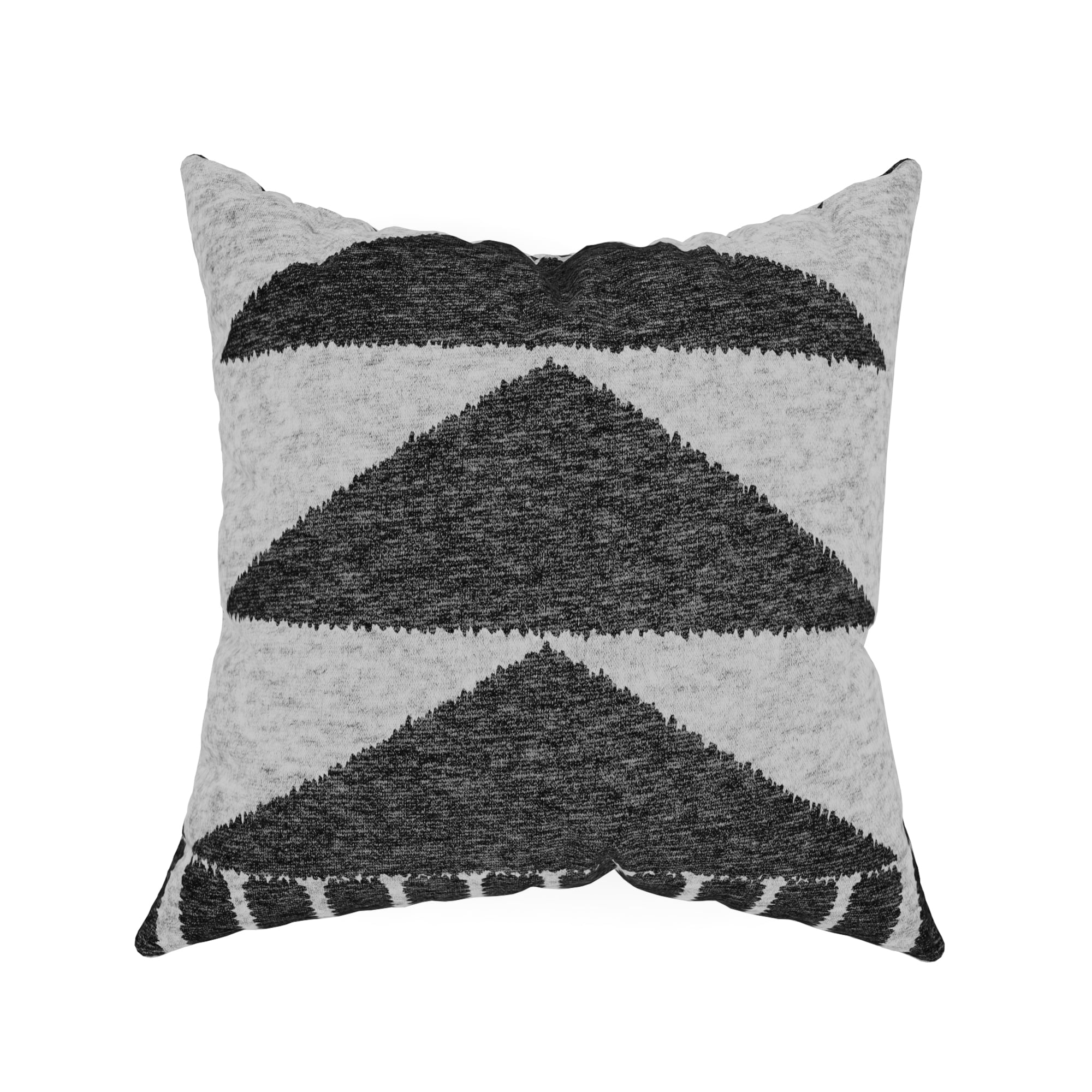 Decorative Throw Pillow Cover, 18” x 18”, Printed Jersey Knit Texture Featuring a Triangle Pattern on Poly Canvas Creating a Comfortable and Stylish Update to any Living Room, Bed, and Sofa