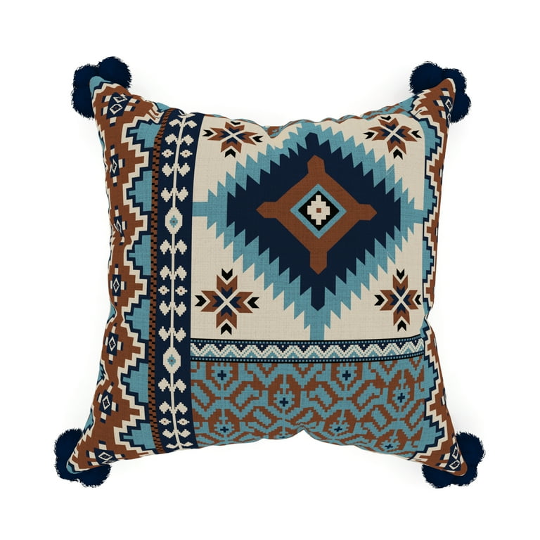 Decorative Throw Pillow Cover 18 x 18 Southwest Patchwork