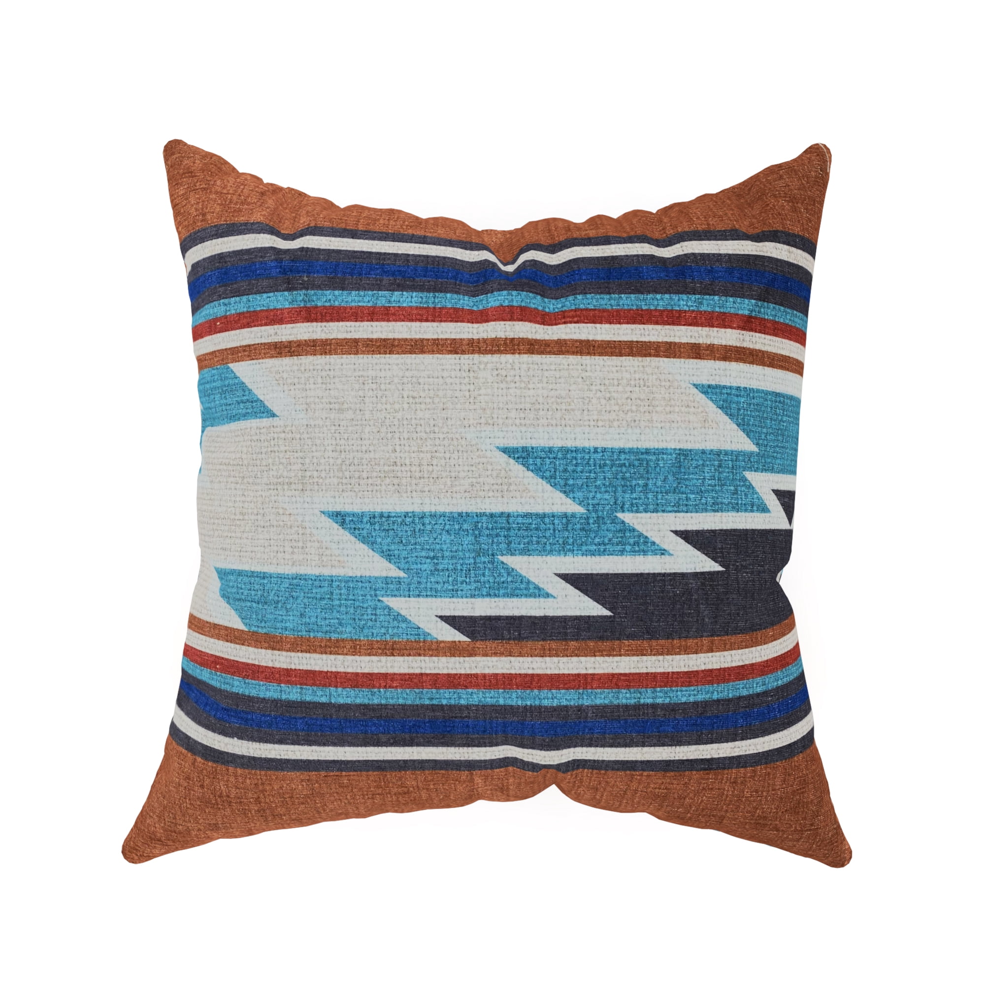 Decorative Throw Pillow Cover, 18” x 18”, Stripe Pattern Featuring a Southwest Motif on Polyester Chenille Creating a Comfortable and Stylish Update to any Living Room, Bed, and Sofa
