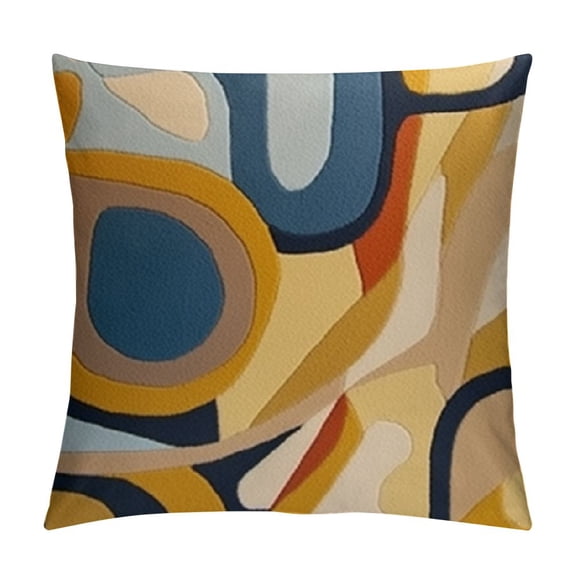 Decorative Throw Pillow Cover, Accent Pillowcase for Mid Century Decor, Patterned Cushion Sham, Square
