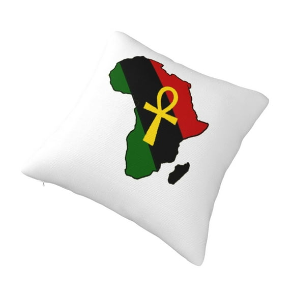 Decorative Throw Pillow Cover Ankh African Colored Africa Square Pillowcases Cushion for Farmhouse Home Decor 16"x16"