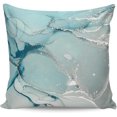 thumbnail image 1 of Decorative Throw Pillow Cover Blue Aqua Turquoise Teal Marble Textured Pillow Case Square Cushion Cover Super Soft Brushed Fabric Pillowcase for Home Couch Sofa Bed, 18" x 18", 1 of 6