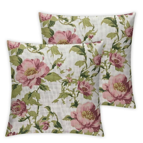 Decorative Throw Pillow Cover for Couch Sofa,Blue Abstract Shabby Chic Vintage Roses Tulips Forget Me Nots Classic Chintz Floral Raster Colorful Home Decor Pillow Case