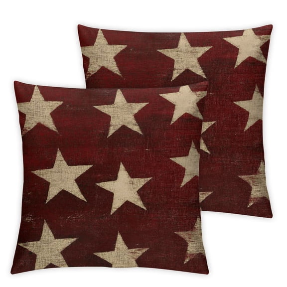 Decorative Throw Pillow Cover Cushion Case, Flag Stars Galaxy Red