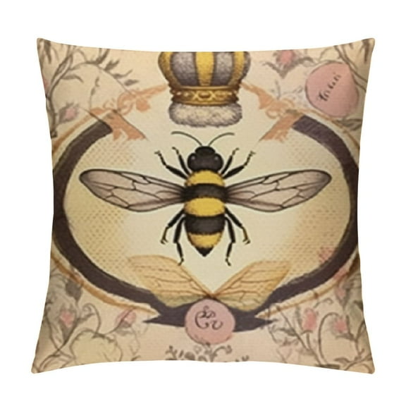 Decorative Throw Pillow Cover Heavy Weigh French Country Modern Queen Bee x