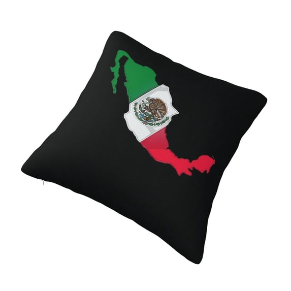 Decorative Throw Pillow Cover Mexico-Flag-Map Square Pillowcases Cushion for Farmhouse Home Decor 24"x24"