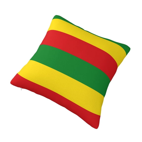 Decorative Throw Pillow Cover Rastafari Flag Square Pillowcases Cushion for Farmhouse Home Decor 20"x20"