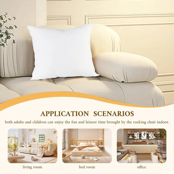 Decorative Throw Pillow Cover - Soft Cozy Solid Color Pillowcase, No Insert Square Cushion Cover for Sofa Bed Chair Living Room Bedroom Home Decor and Seasonal Decoration, 18*18in, White