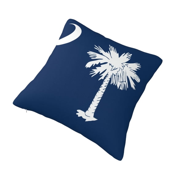 Decorative Throw Pillow Cover South Carolina Flag Square Pillowcases Cushion for Farmhouse Home Decor 12"x12"