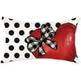 thumbnail image 1 of Decorative Throw Pillow Cover with Cute Ladybug Heart Design Soft Cushion Case for Sofa, Bed, Car, 12x20 Inch, 1 of 4