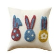 thumbnail image 1 of Decorative Throw Pillow Cover with Embroidered Bunny Pattern Handmade Tufted Cushion Case for Sofa Bed Chair Home Decor, 1 of 6