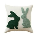 thumbnail image 1 of Decorative Throw Pillow Cover with Embroidered Bunny Pattern Handmade Tufted Cushion Case for Sofa Bed Chair Home Decor, 1 of 4