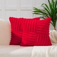 thumbnail image 1 of Decorative Throw Pillow Cover with Geometric Patchwork Pattern, 18x18 Inch Zippered Linen Blend Cushion Case for Sofa Bed, 1 of 3