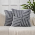thumbnail image 1 of Decorative Throw Pillow Cover with Geometric Patchwork Pattern, 18x18 Inch Zippered Linen Blend Cushion Case for Sofa Bed, 1 of 3