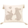 thumbnail image 1 of Decorative Throw Pillow Cover with Tufted Bunny Pattern Square Cushion Cover with Tassels for Sofa Bed Chair Living Room Home, 1 of 5