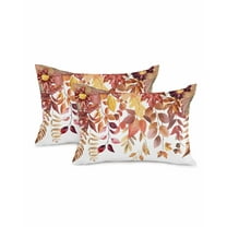 Decorative Throw Pillow Covers 12x20 Inch Set of 2 Orange Leaves Fall Decor Pillow Cases for Couch, Flowers Cushion Case for Living Room Bedroom Bed Car Chair