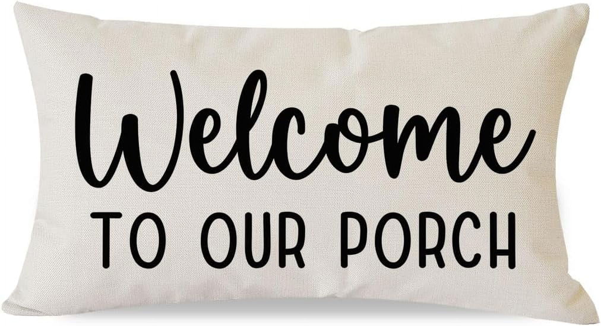 Decorative Throw Pillow Covers 12x20 Inch to Our Porch Natural