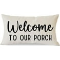 Decorative Throw Pillow Covers 12x20 Inch to Our Porch Natural