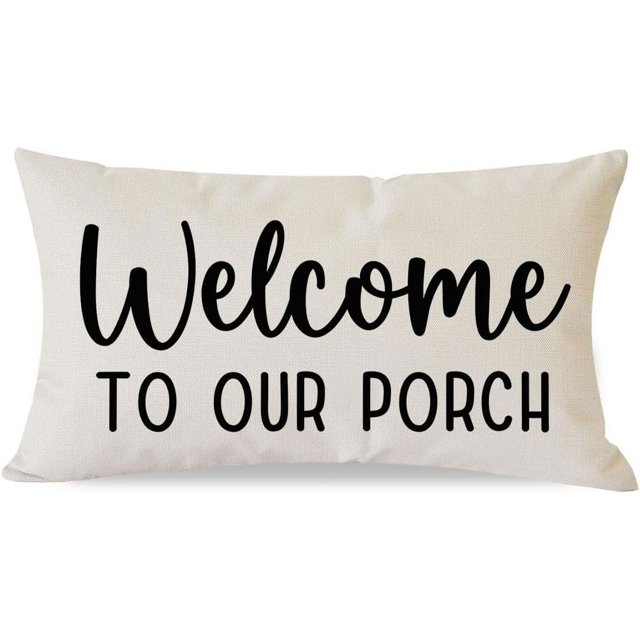 Decorative Throw Pillow Covers 12x20 Inch to Our Porch Natural