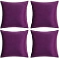 thumbnail image 1 of Decorative Throw Pillow Covers 16 x 16, Purple Soft Pillow Covers Velvet,Set of 4 Decor Square Cushion Covers, 1 of 7