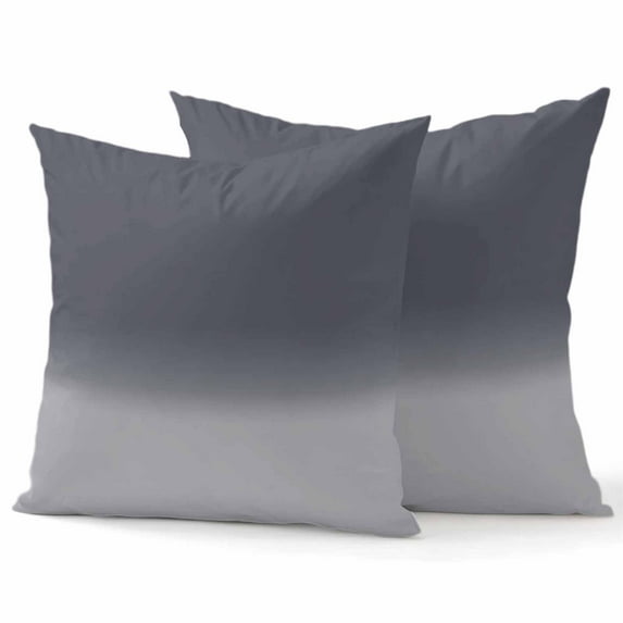Decorative Throw Pillow Covers 16x16 Inch Set of 2 Grey Ombre Home Decor Pillow Cases for Couch, Gradient Gradual Color Cushion Case for Living Room Bedroom Bed Car Chair