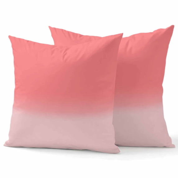 Decorative Throw Pillow Covers 16x16 Inch Set of 2 Red Pink Ombre Home Decor Pillow Cases for Couch, Gradient Gradual Color Cushion Case for Living Room Bedroom Bed Car Chair