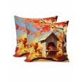 thumbnail image 1 of Decorative Throw Pillow Covers 18x18 Inch Set of 2 Cardinal Bird Fall Decor Pillow Cases for Couch, Bird Nest Maple Leaves Cushion Case for Living Room Bedroom Bed Car Chair, 1 of 9