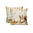 thumbnail image 1 of Decorative Throw Pillow Covers 18x18 Inch Set of 2 Squirrel Pumpkin Fall Decor Pillow Cases for Couch, Sunflowers Leaves Cushion Case for Living Room Bedroom Bed Car Chair, 1 of 9