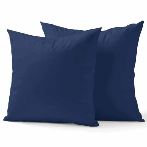 Decorative Throw Pillow Covers 20x20 Inch Set of 2 Navy Blue Home Decor Pillow Cases for Couch, Solid Color Cushion Case for Living Room Bedroom Bed Car Chair