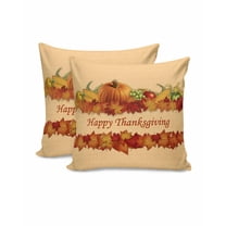 Decorative Throw Pillow Covers 20x20 Inch Set of 2 Pumpkin Fall Decor Pillow Cases for Couch, Harvest Maple Leaves Autumn Cushion Case for Living Room Bedroom Bed Car Chair
