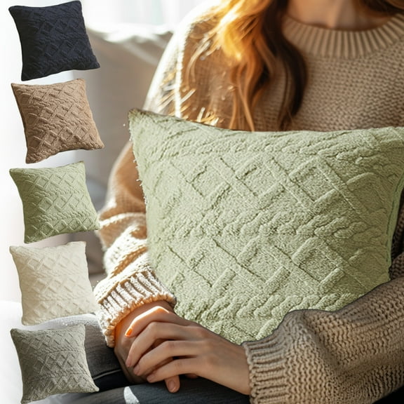 Decorative Throw Pillow Covers 23x23 Plushs Pillow Cover Geometric Three Dimensional Pillow Cover Sofa Cushions Cover Pillow Waist Cover White