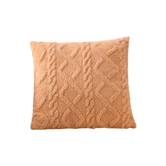 Decorative Throw Pillow Covers Beige Faux 18X18 Inch Textured Soft Throw Pillows for Couch Sofa Living Room Neutral Accent Square Pillow Case Single Pack