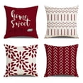 thumbnail image 1 of Decorative Throw Pillow Covers for Couch, Boho Pillow Covers 18x18" Set of 4, Modern Farmhouse Pillow Covers for Living Room, Bed, Boho Decor, Boho Throw Pillows, Faux Leather Pillow Covers, Red, 1 of 7