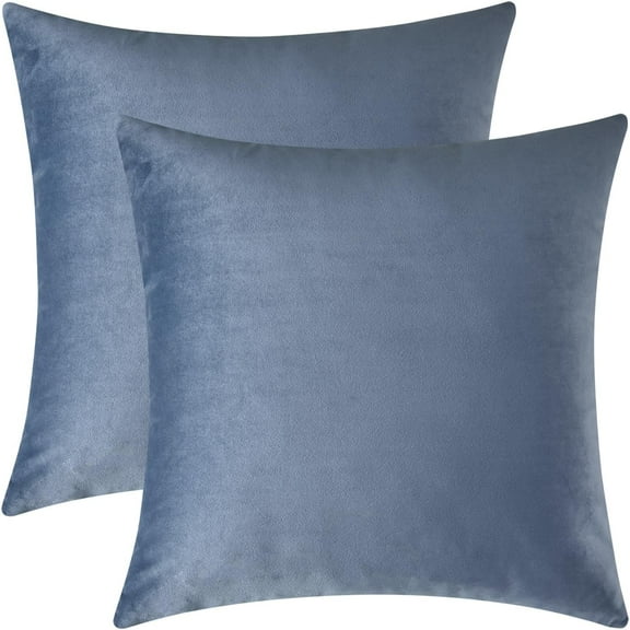 Decorative Throw Pillow Covers, Cushion Covers, Throw Pillow Cases for Couch and Bed, Dusty Blue,Set of 2