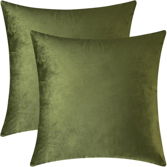 Decorative Throw Pillow Covers, Cushion Covers, Throw Pillow Cases for Couch and Bed, Moss Green,Set of 2