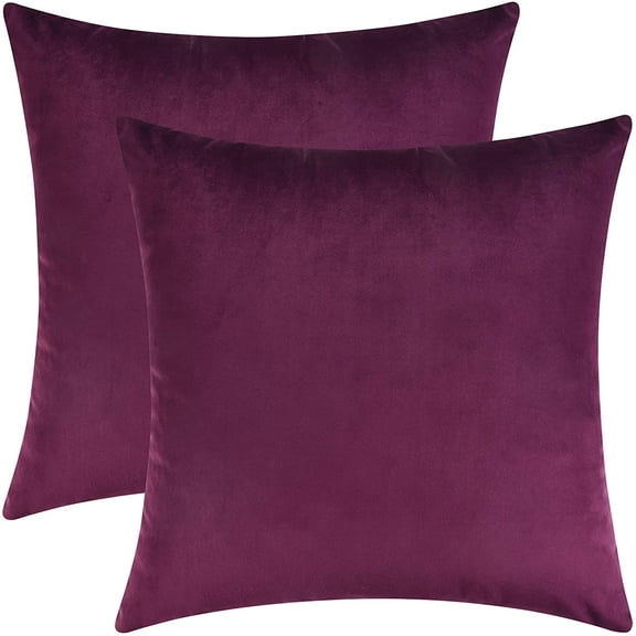 Decorative Throw Pillow Covers, Cushion Covers, Throw Pillow Cases for Couch and Bed, Plum,Set of 2