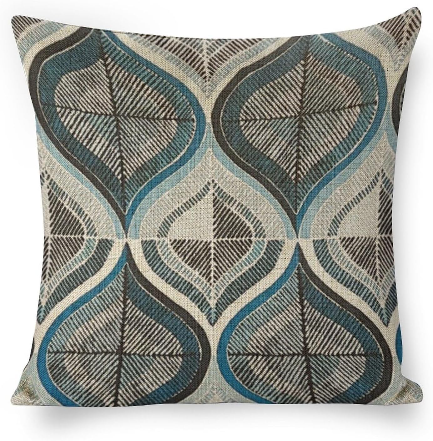 Decorative Throw Pillow Covers Designer Geometric Blue Pillow Covers