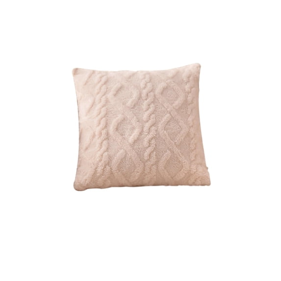 Decorative Throw Pillow Covers Faux Textured Square Throw Pillow Covers Neutral Soft Throw Pillow Covers for Couch Sofa Living Room Beige 18X18 Inches 1 Pack