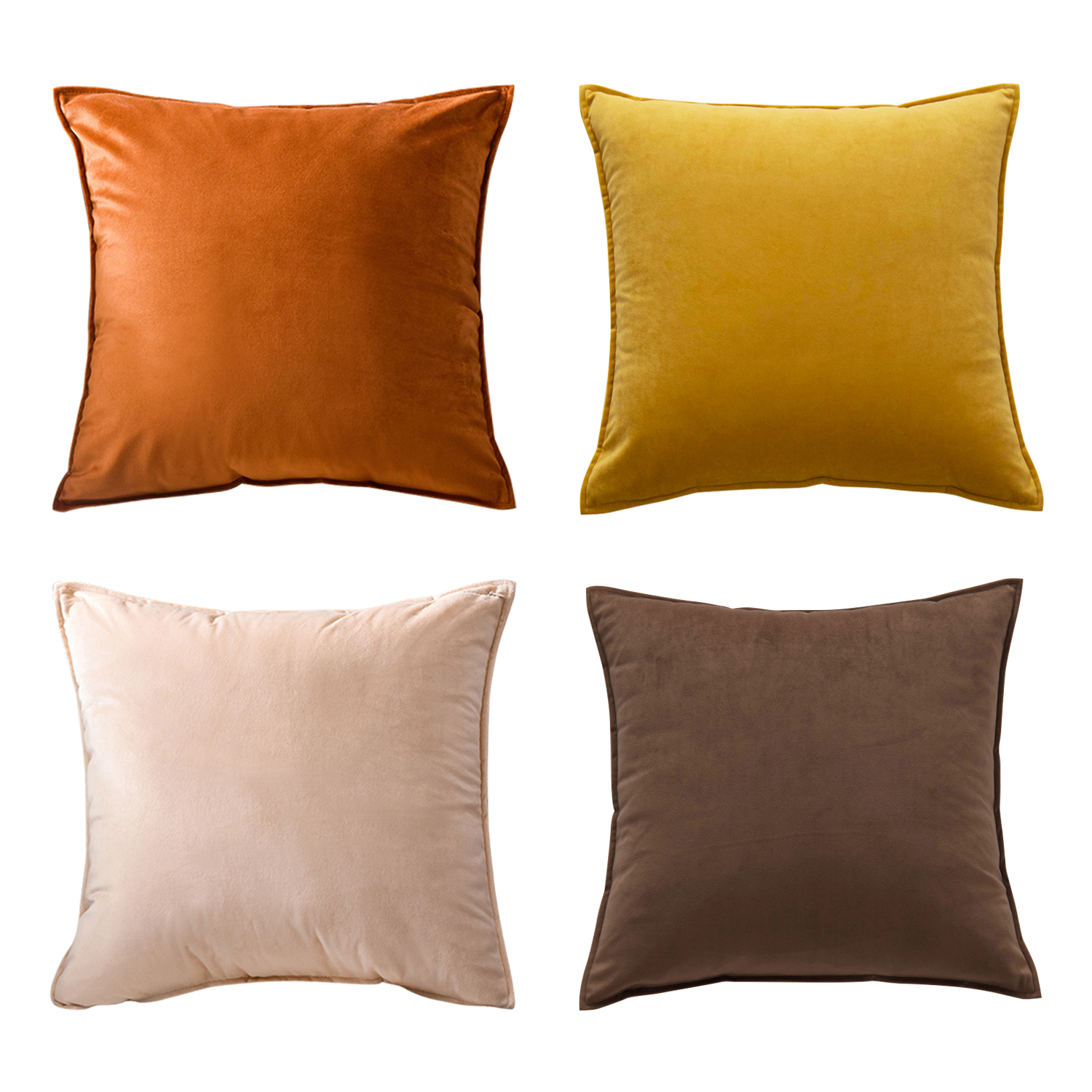 Monday Moose Decorative Throw Pillow Covers, Set of 4 Velvet Modern