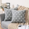 thumbnail image 1 of Vorkoi Decorative Throw Pillow Covers Rhombic Jacquard Pillowcase Soft Square Cushion Case for Fall Couch Sofa Bed Bedroom Car Living Room 18x18 In, 1 of 13