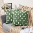 thumbnail image 1 of Vorkoi Decorative Throw Pillow Covers Rhombic Jacquard Pillowcase Soft Square Cushion Case for Fall Couch Sofa Bed Bedroom Car Living Room 18x18 In, 1 of 13