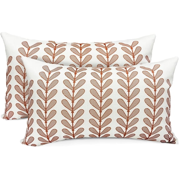 Decorative Throw Pillow Covers Set of 2 Coffee Pillow Covers 12x20 Inch Throw Pillow Cover Linen Pillowcase Modern Boho Farmhouse Outdoor Pillow Covers for Couch Sofa Bed Living Room