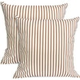 thumbnail image 1 of Decorative Throw Pillow Covers Set of 2 Coffee Pillow Covers 16x16 inch Throw Pillow Cases Linen Square Pillow Case,Farmhouse Outdoor Modern Striped Pillow Covers for Couch Sofa Living Room, 1 of 6