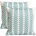thumbnail image 1 of Decorative Throw Pillow Covers Set of 2 Teal Blue Pillow Covers 20x20 Inch Throw Pillow Cover Linen Pillowcase Modern Boho Farmhouse Outdoor Pillow Covers for Couch Sofa Bed Living Room, 1 of 6